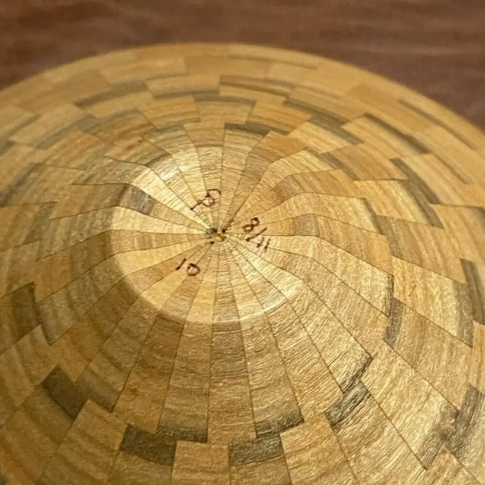 Weaved Wood Basket artistic 7-3/4” beautiful